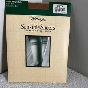 Worthington Sheer Queen Thigh Highs in Little Beige
